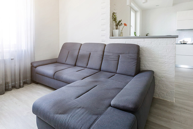 Antes de la limpieza de sofá